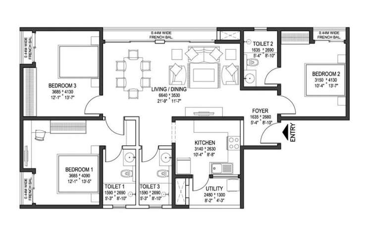 sobha arena the square apartment 3bhk 1703sqft11