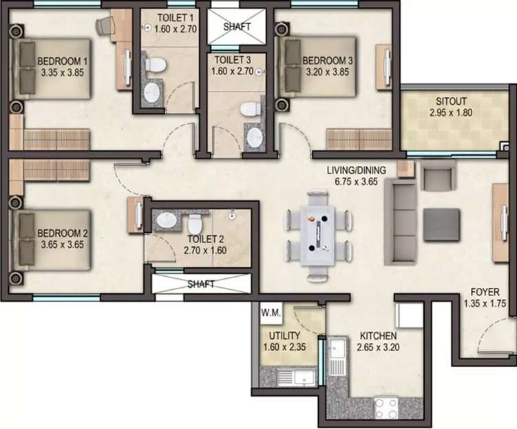 sobha avenue apartment 3bhk 1865sqft 51