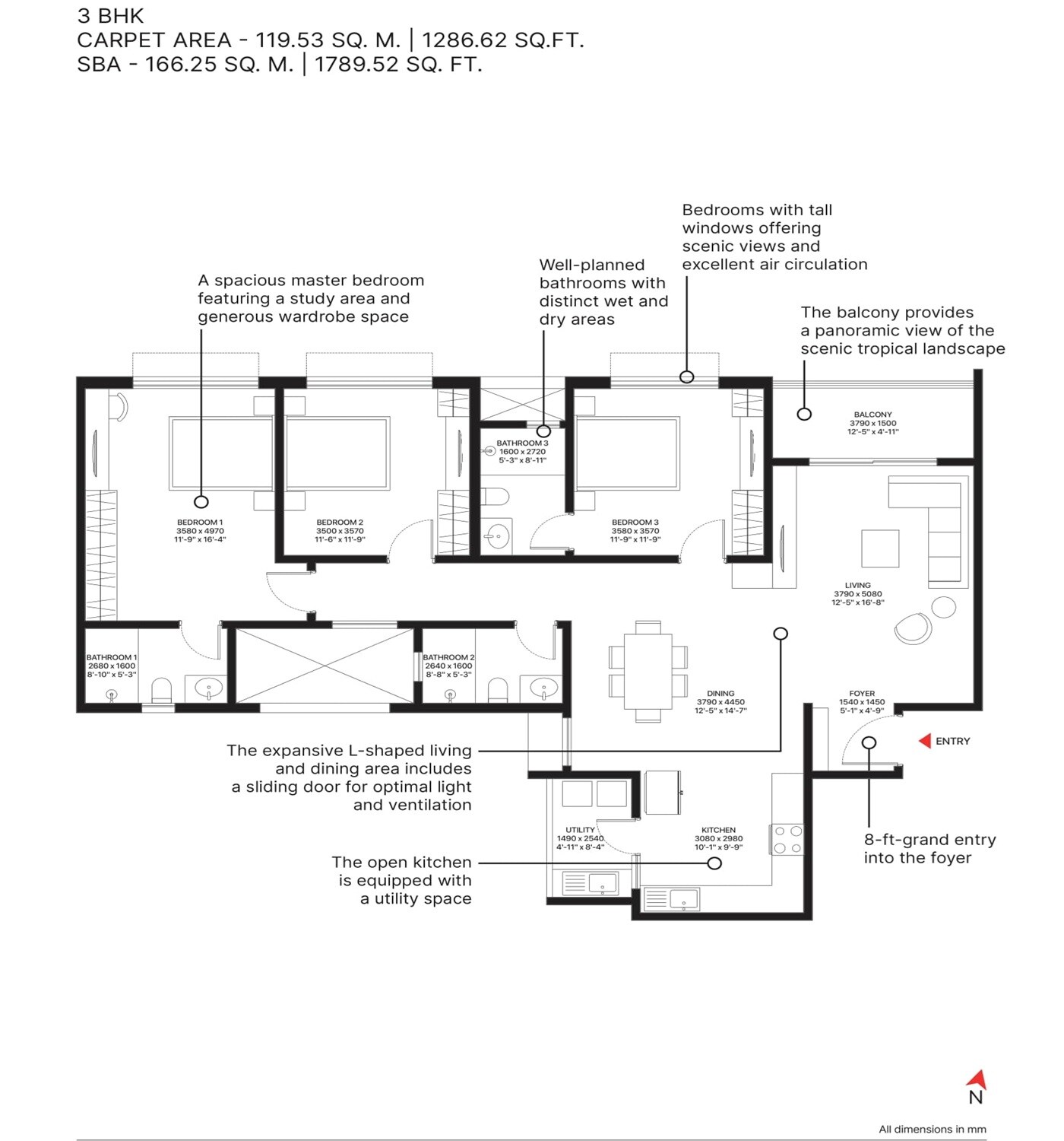  3 BHK Apartment at Sobha Ayana, Panathur – for Sale