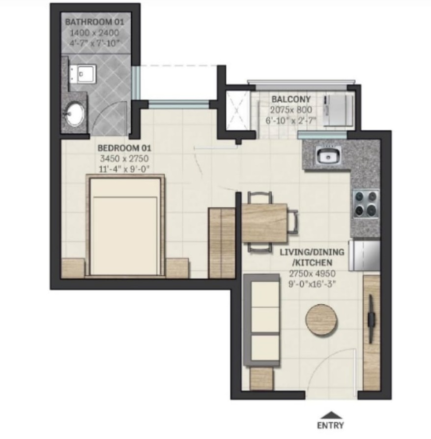 Sobha Brooklyn Towers Town Park in Hosur Road, Bangalore 37.10 Lac
