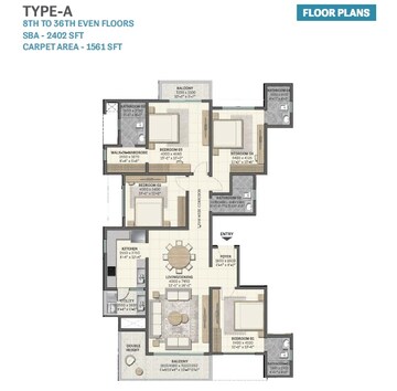  4 BHK Apartment at Sobha Brooklyn Towers Town Park, Hosur Road – for Sale