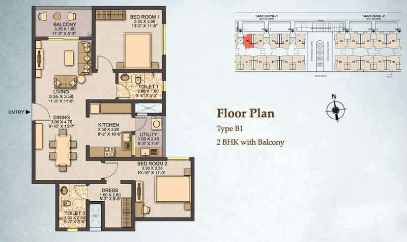 2 BHK 1380 Sq. Ft. Apartment in Sobha City