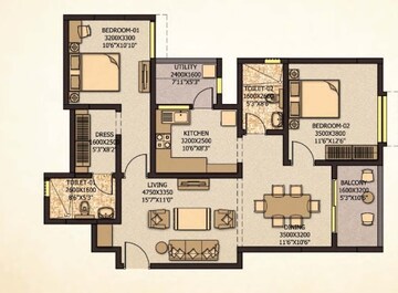  2 BHK Apartment at Sobha City Mykonos, Thanisandra Main Road – for Rent