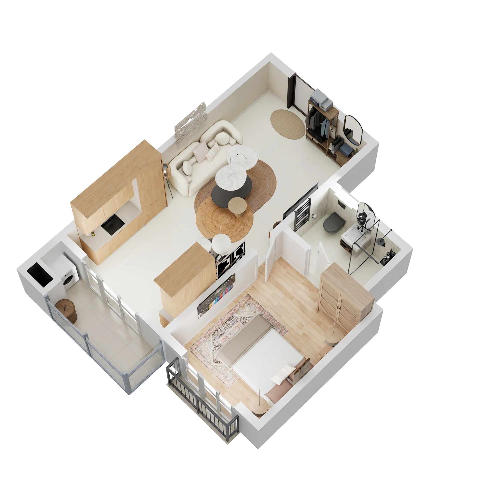 Floor plan of 1 BHK 645 Sq. Ft. Apartment in Sobha Dream Acres, Bangalore