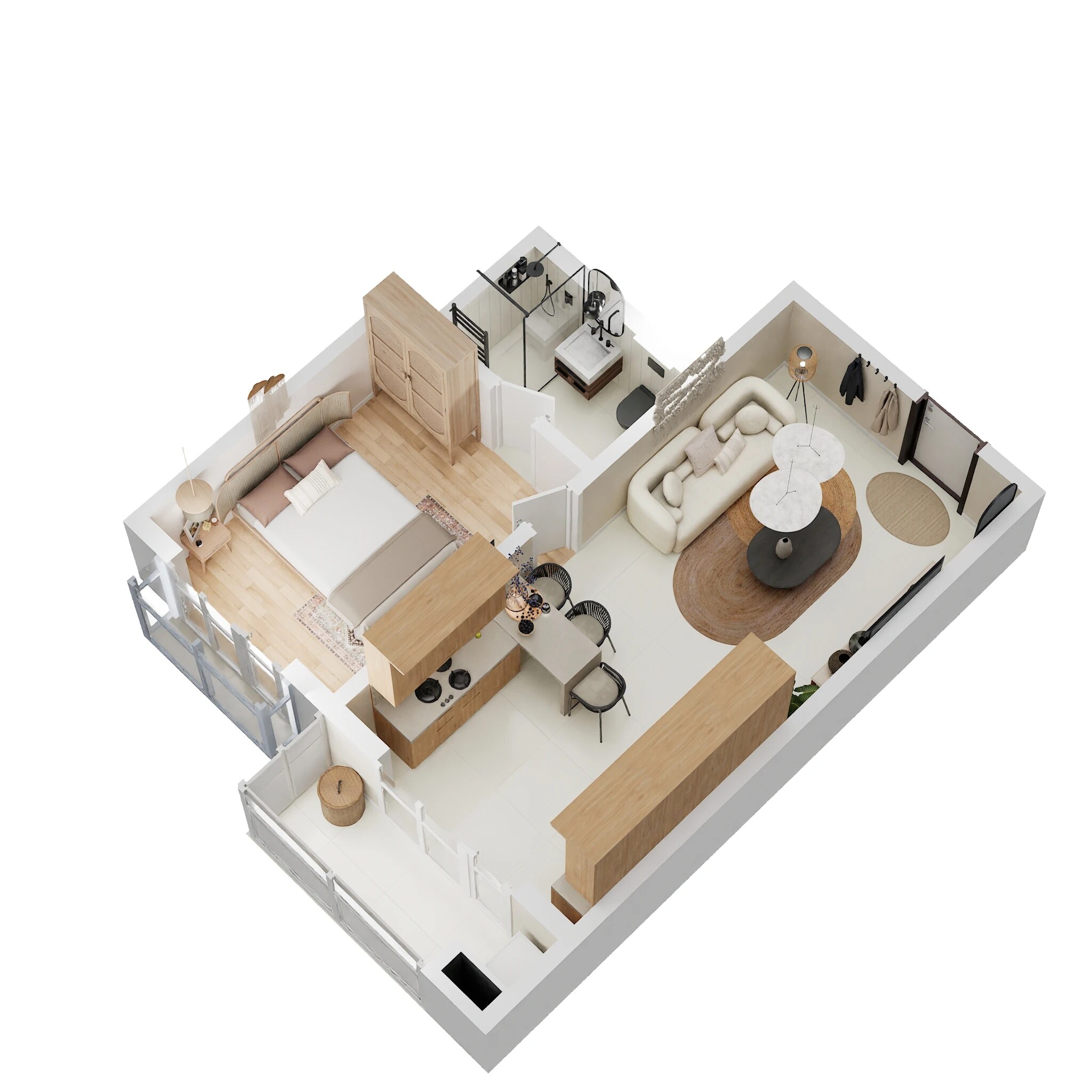Floor plan of 1 BHK 656 Sq. Ft. Apartment in Sobha Dream Acres, Bangalore