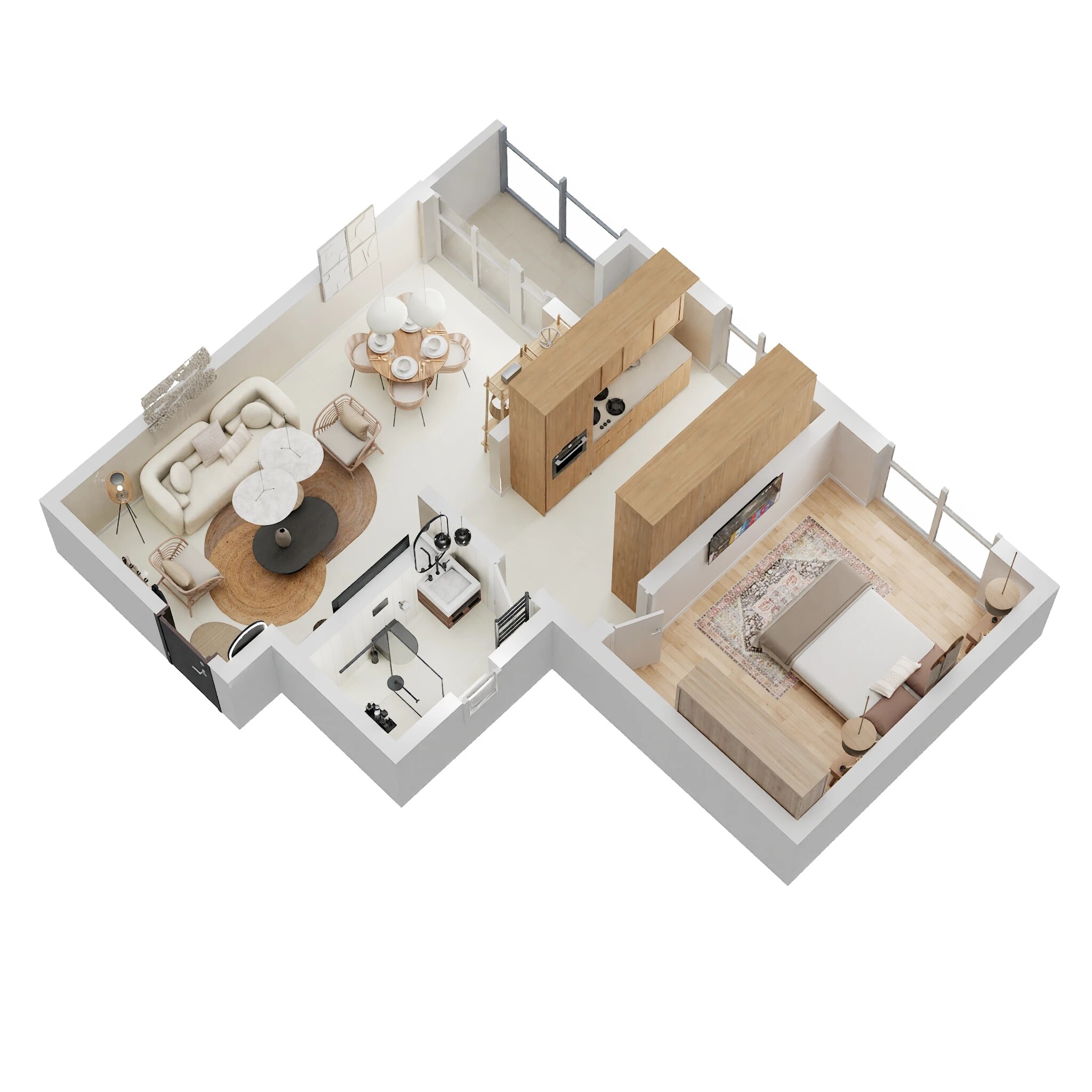 Floor plan of 1 BHK 746 Sq. Ft. Apartment in Sobha Dream Acres, Bangalore