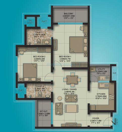 2 BHK 1436 Sq. Ft. Apartment