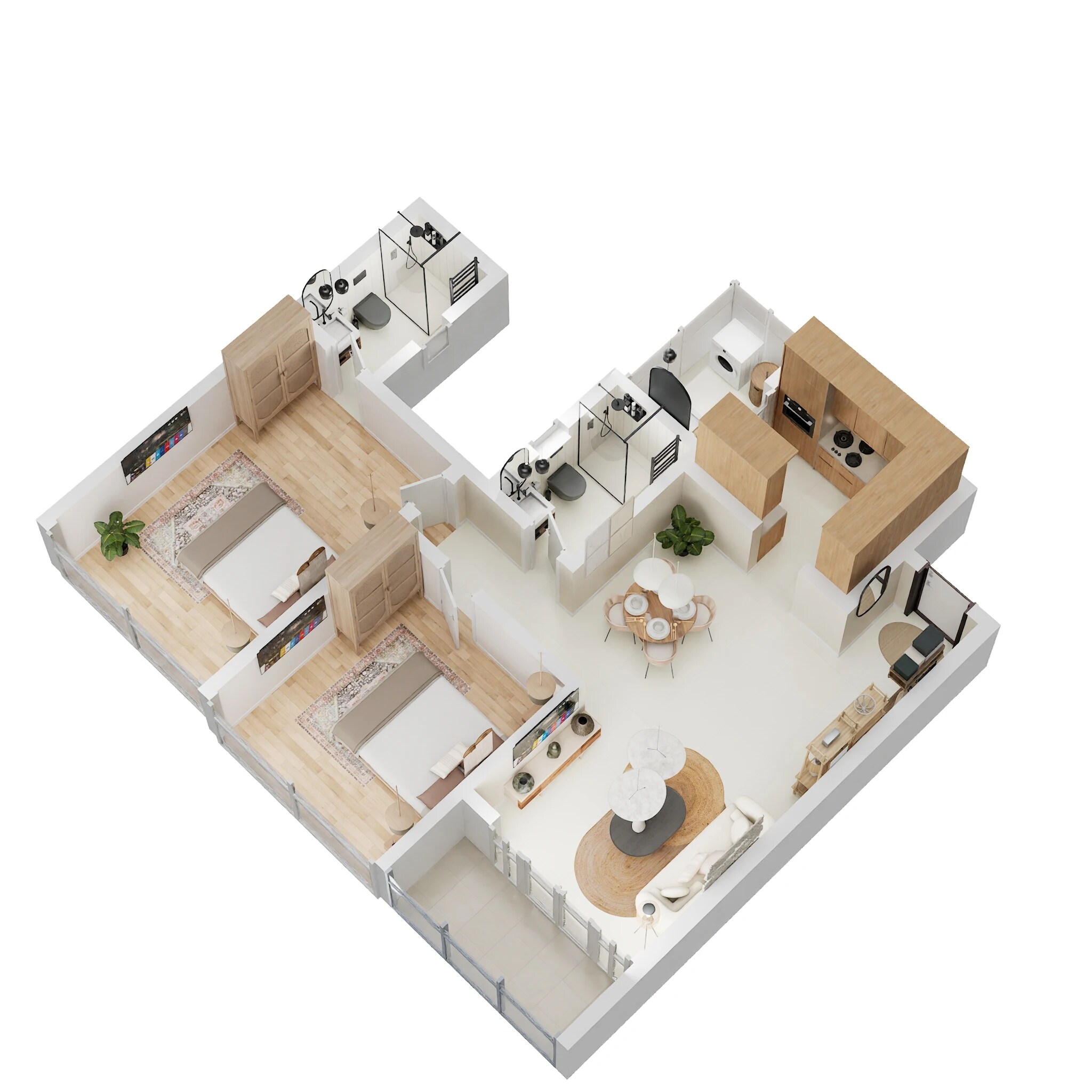 2 BHK 1240 Sq. Ft. Apartment