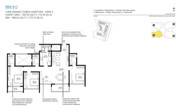  3 BHK Apartment at Sobha Hamptons Town Park, Hosur Road – for Sale