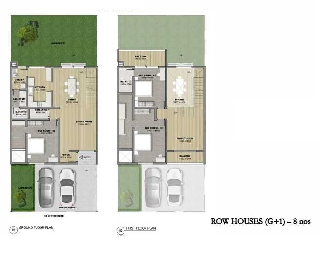 Floor plan of 4 BHK 2424 Sq. Ft. Villa in Sobha HRC Pristine Bangalore, Bangalore