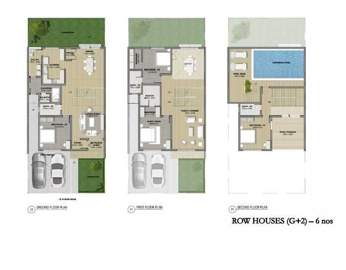 Floor plan of 4 BHK 3508 Sq. Ft. Villa in Sobha HRC Pristine Bangalore, Bangalore