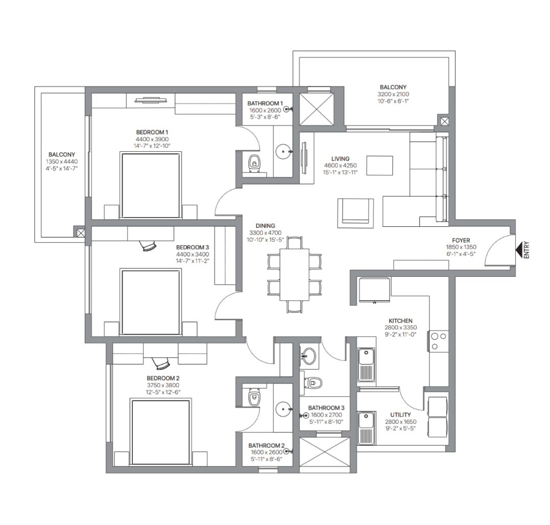 Other, sobha-infinia 3 Bedroom 1760 Sq.Ft. Apartment In Koramangala Bangalore 8699433