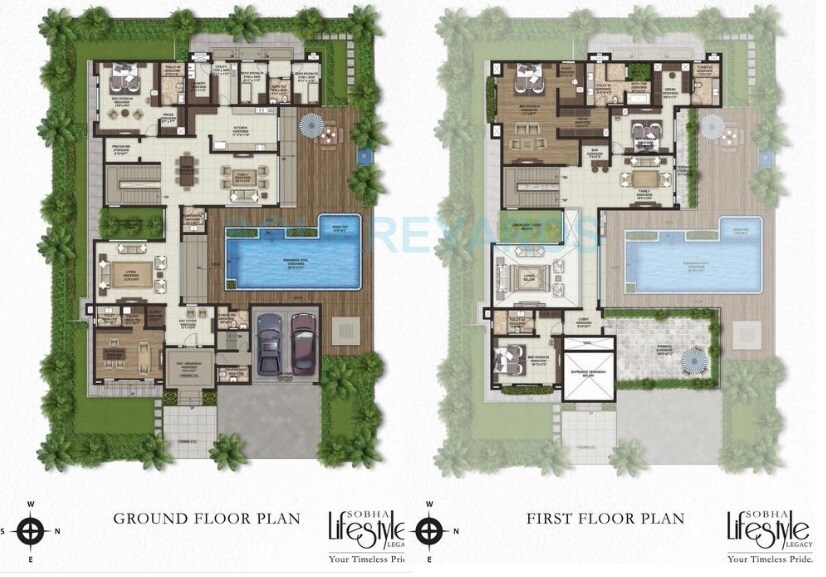 Floor plan of 4 BHK 6100 Sq. Ft. Villa in Sobha Lifestyle Legacy, Bangalore