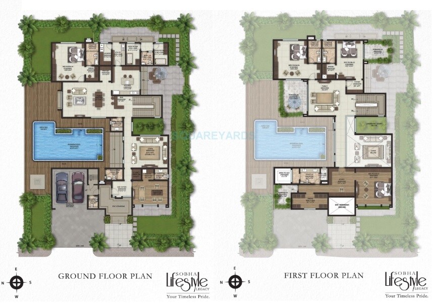 Floor plan of 4 BHK 7900 Sq. Ft. Villa in Sobha Lifestyle Legacy, Bangalore