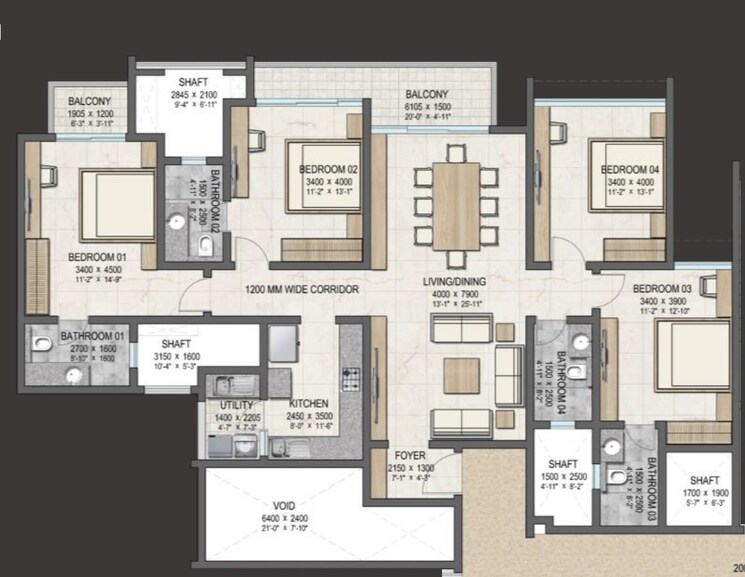 Other, sobha-madison-heights-town-park 4 Bedroom 2203 Sq.Ft. Apartment In Hosur Road Bangalore 9132731