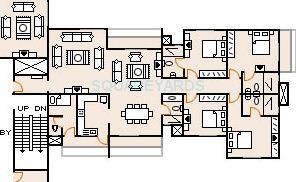 Floor plan of 4 BHK 2849 Sq. Ft. Apartment in Sobha Magnolia, Bangalore