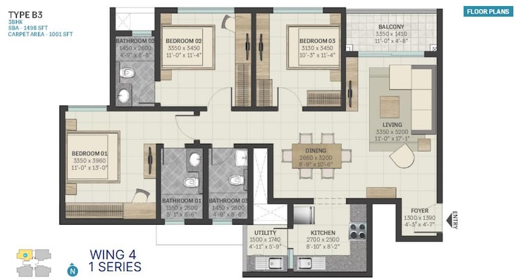 Other, sobha-manhattan-towers-town-park 3 Bedroom 1498 Sq.Ft. Apartment In Hosur Road Bangalore 8649838