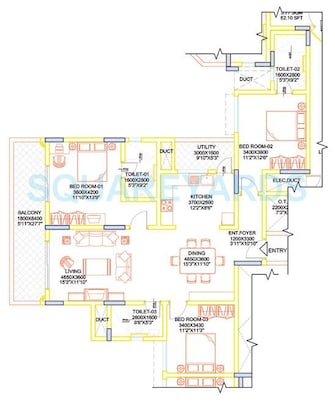 3 BHK Apartment For Rent in Sobha Moonstone Thanisandra Bangalore  7418700