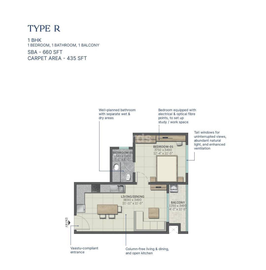 Other, sobha-neopolis 1 Bedroom 660 Sq.Ft. Apartment In Panathur Bangalore 9480912