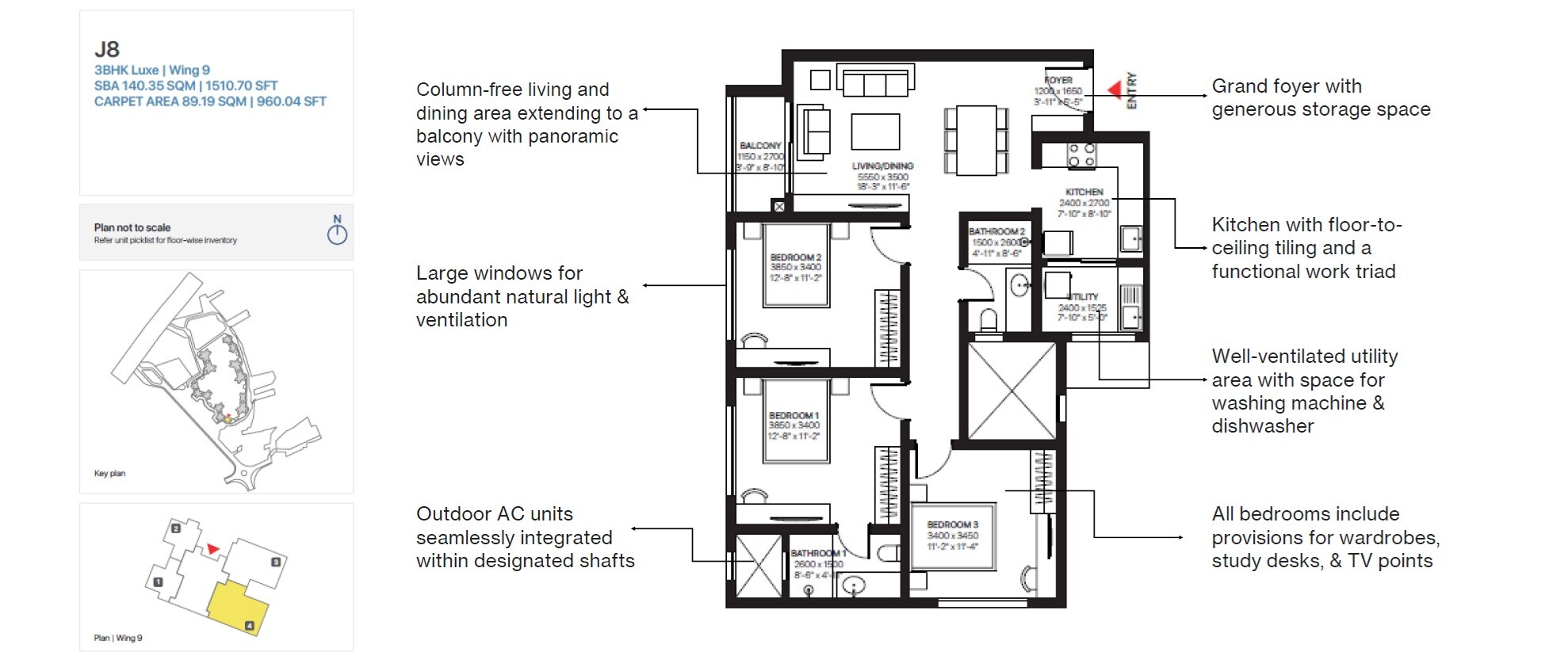 3 BHK 1510 Sq. Ft. Apartment