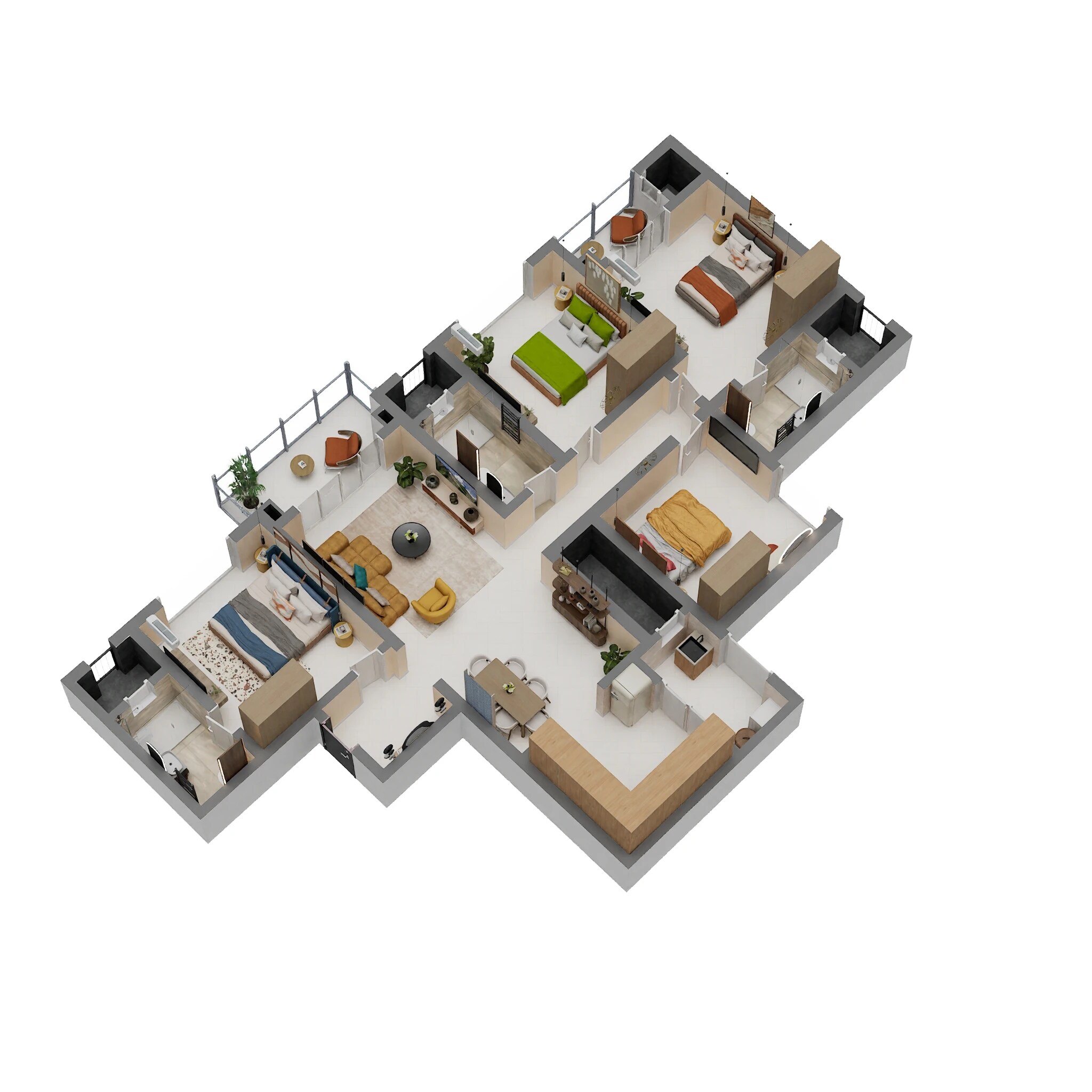 4 BHK 2096 Sq. Ft. Apartment