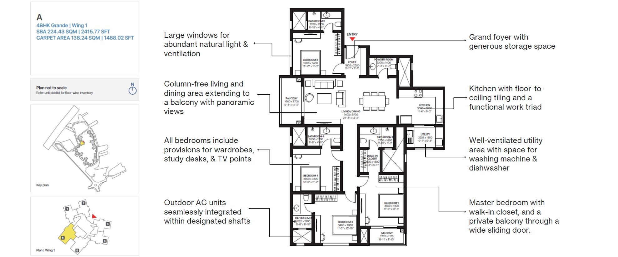 4 BHK 2415 Sq. Ft. Apartment