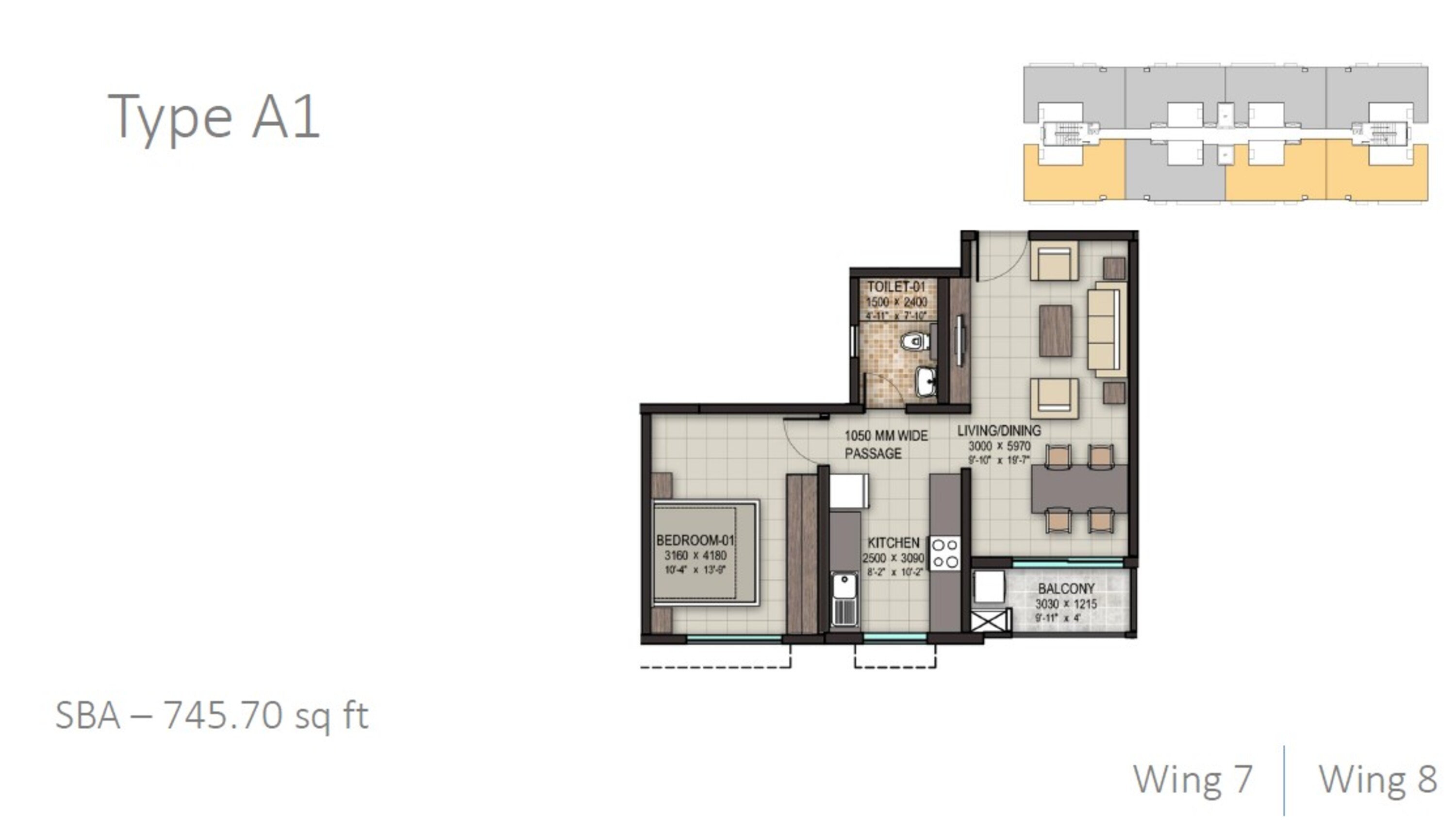 sobha rain forest apartment 1bhk 745sqft 1