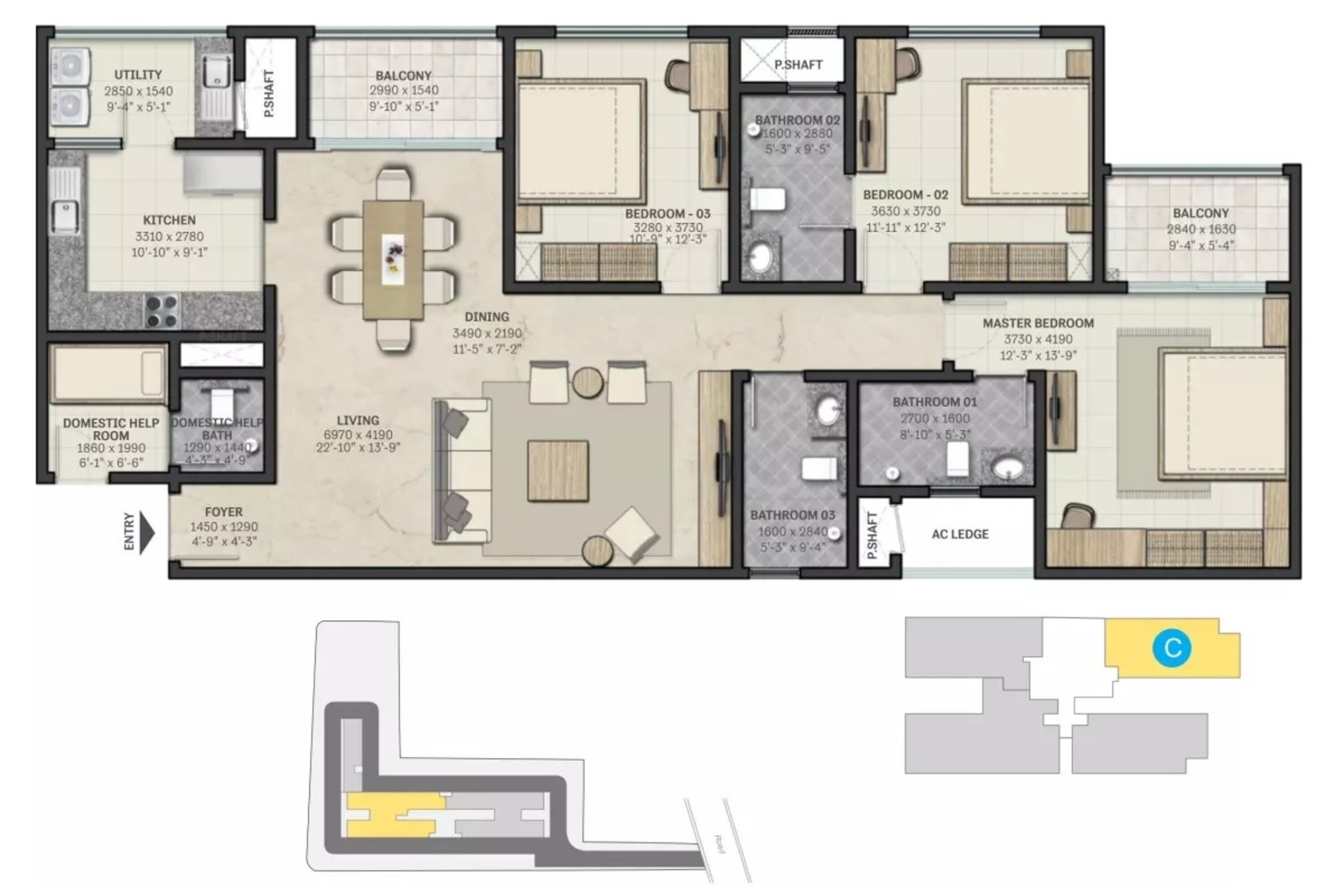 sobha rajvilas apartment 3 bhk 2002sqft 20253820123836