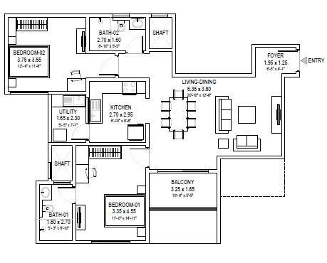 2 BHK 1302 Sq. Ft. Apartment in Sobha Royal Pavilion Phase 3