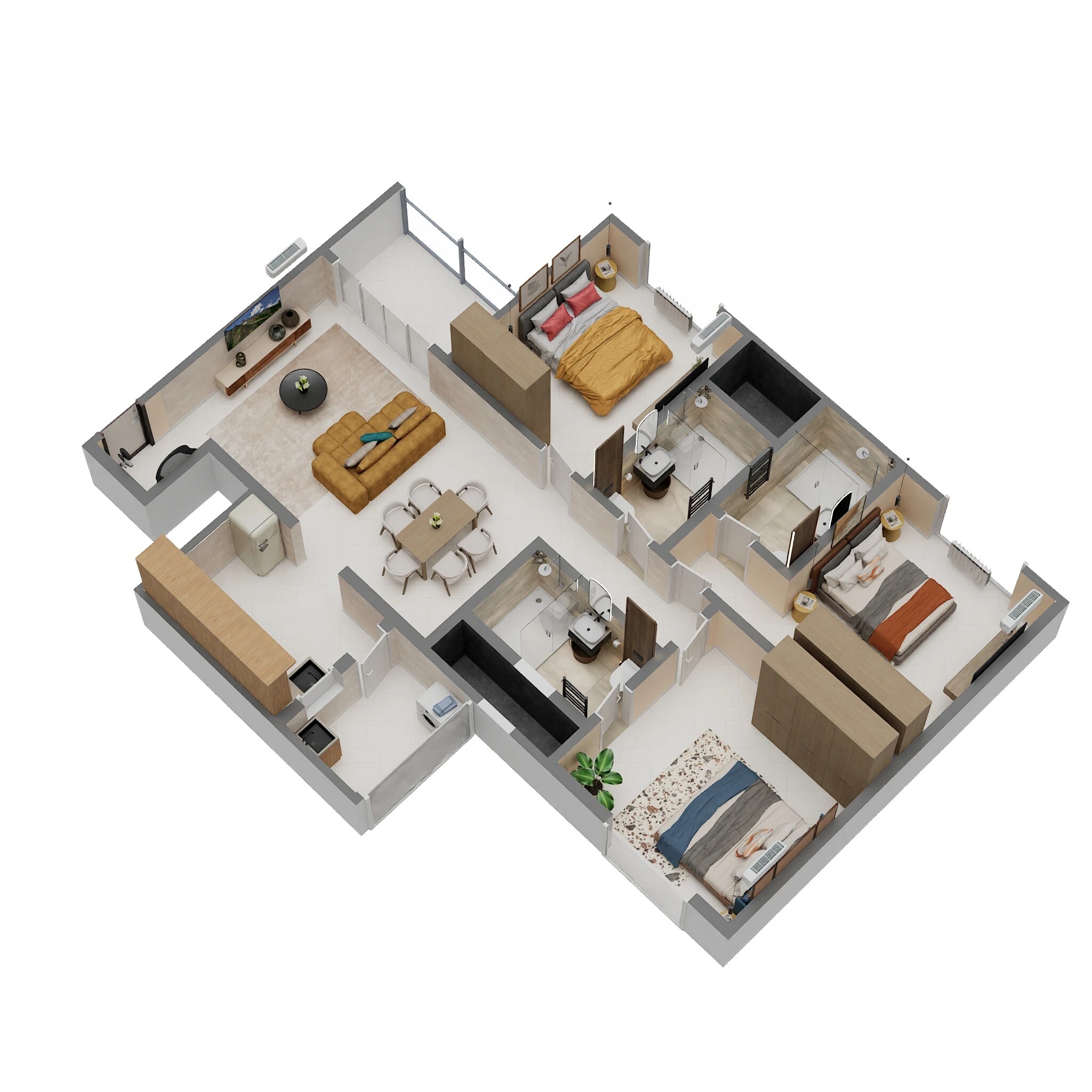 3 BHK 1490 Sq. Ft. Apartment