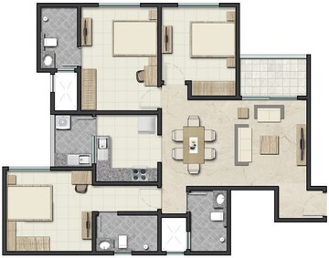  3 BHK Apartment at Sobha Royal Pavilion Phase 6, Sarjapur Road – for Rent