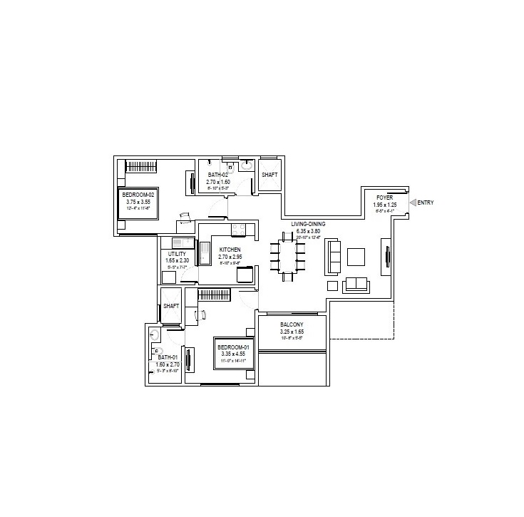 2 BHK 1302 Sq. Ft. Apartment in Sobha Royal Pavilion Phase 7