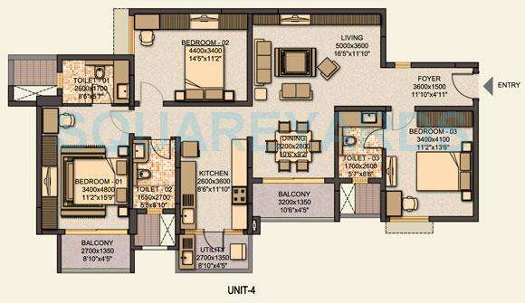 3 BHK 1300 Sq. Ft. Apartment in Sobha Coral