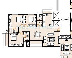 Floor plan of 3 BHK 1712 Sq. Ft. Apartment in Sobha Magnolia, Bangalore