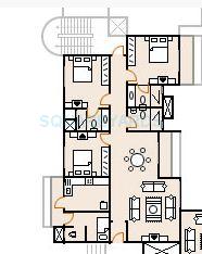 Floor plan of 3 BHK 2220 Sq. Ft. Apartment in Sobha Magnolia, Bangalore