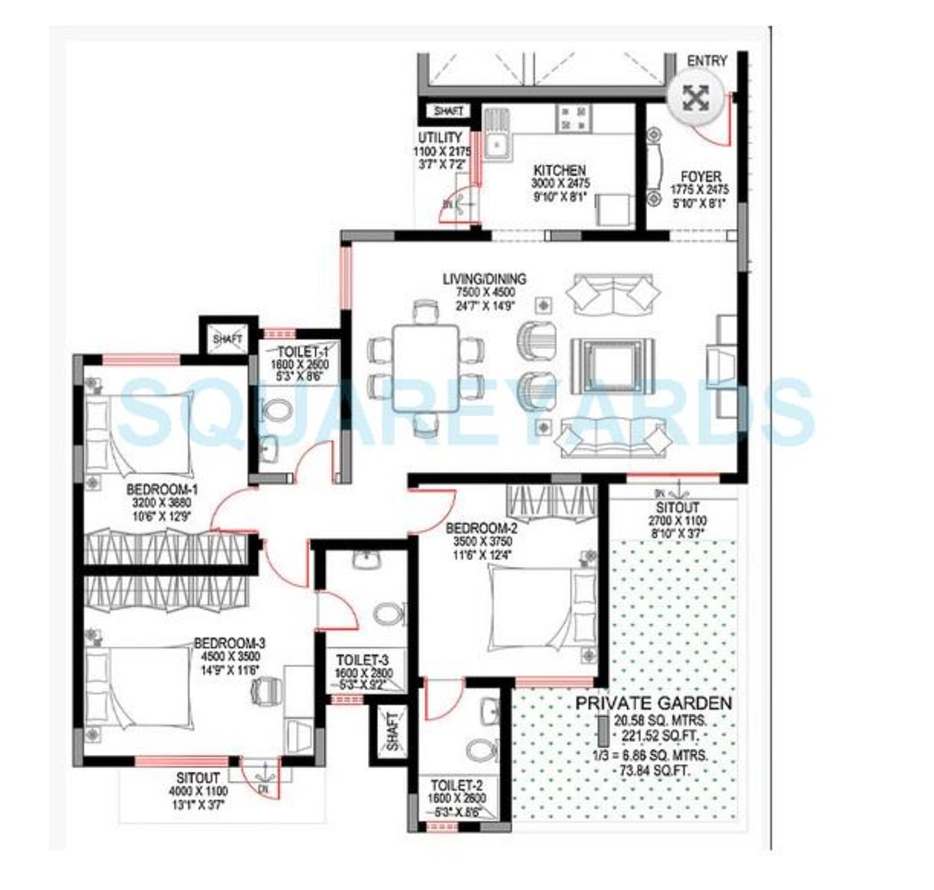 sobha sunbeam i apartment 3bhk 1711sqft1