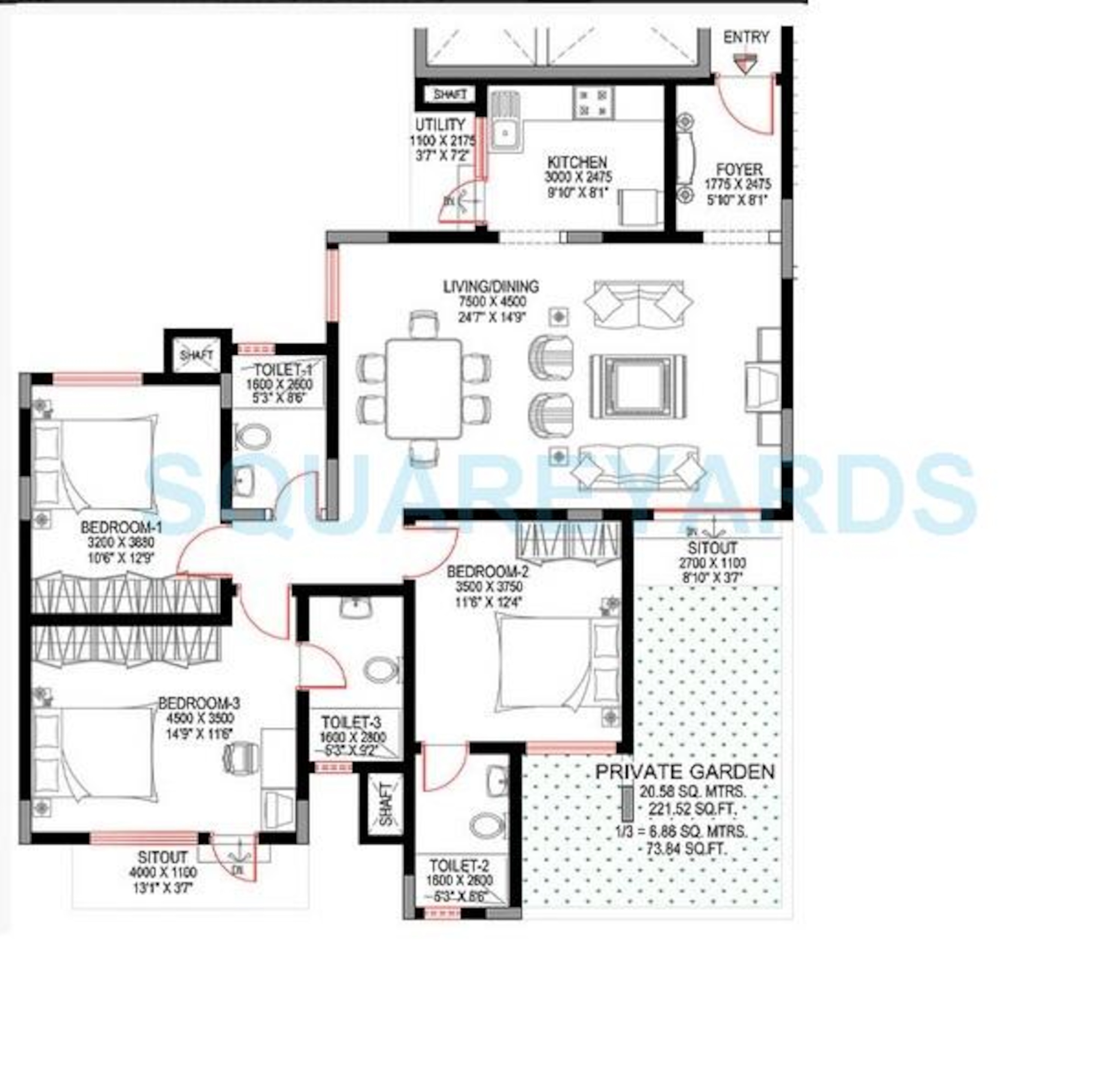 sobha sunbeam ii apartment 3bhk 1716sqft1