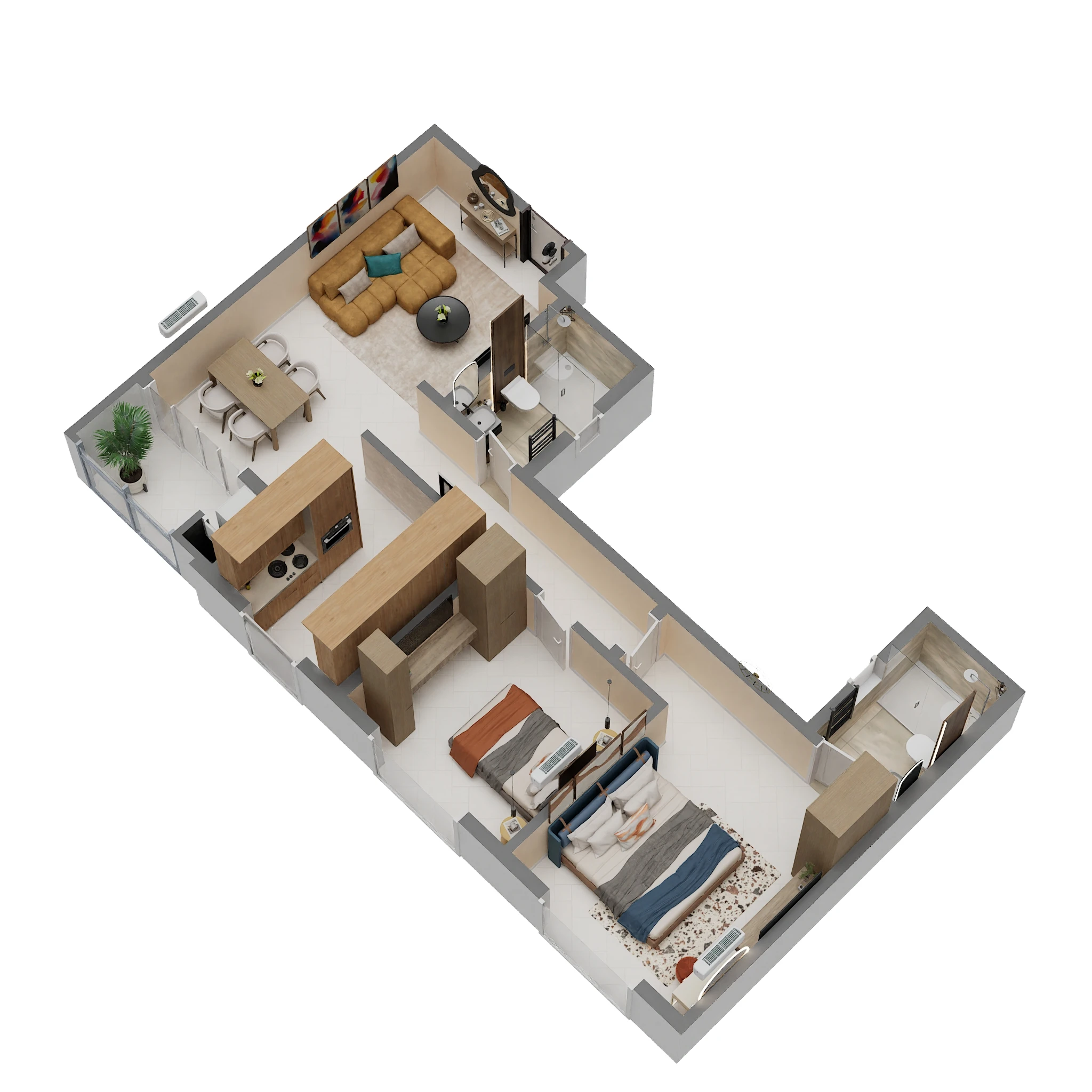 sobha tropical greens phase 25 wing 32 to 34 apartment 2 bhk 1007sqft 20233307173326 3d 846