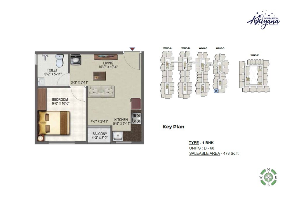  1 BHK Apartment at Sowparnika Ashiyana, Samethanahalli – for Sale