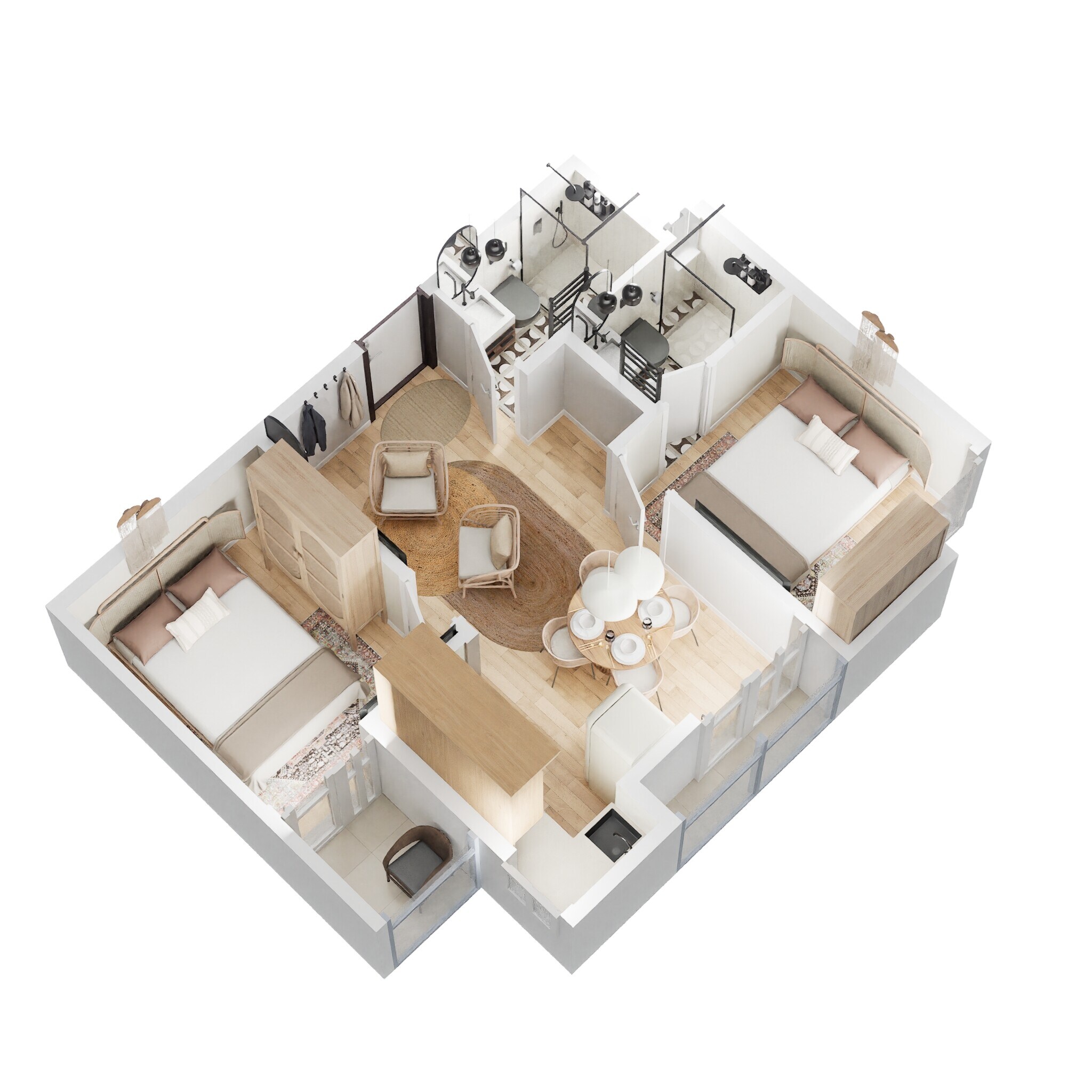 Floor plan of 1 BHK 478 Sq. Ft. Apartment in Sowparnika Ashiyana, Bangalore