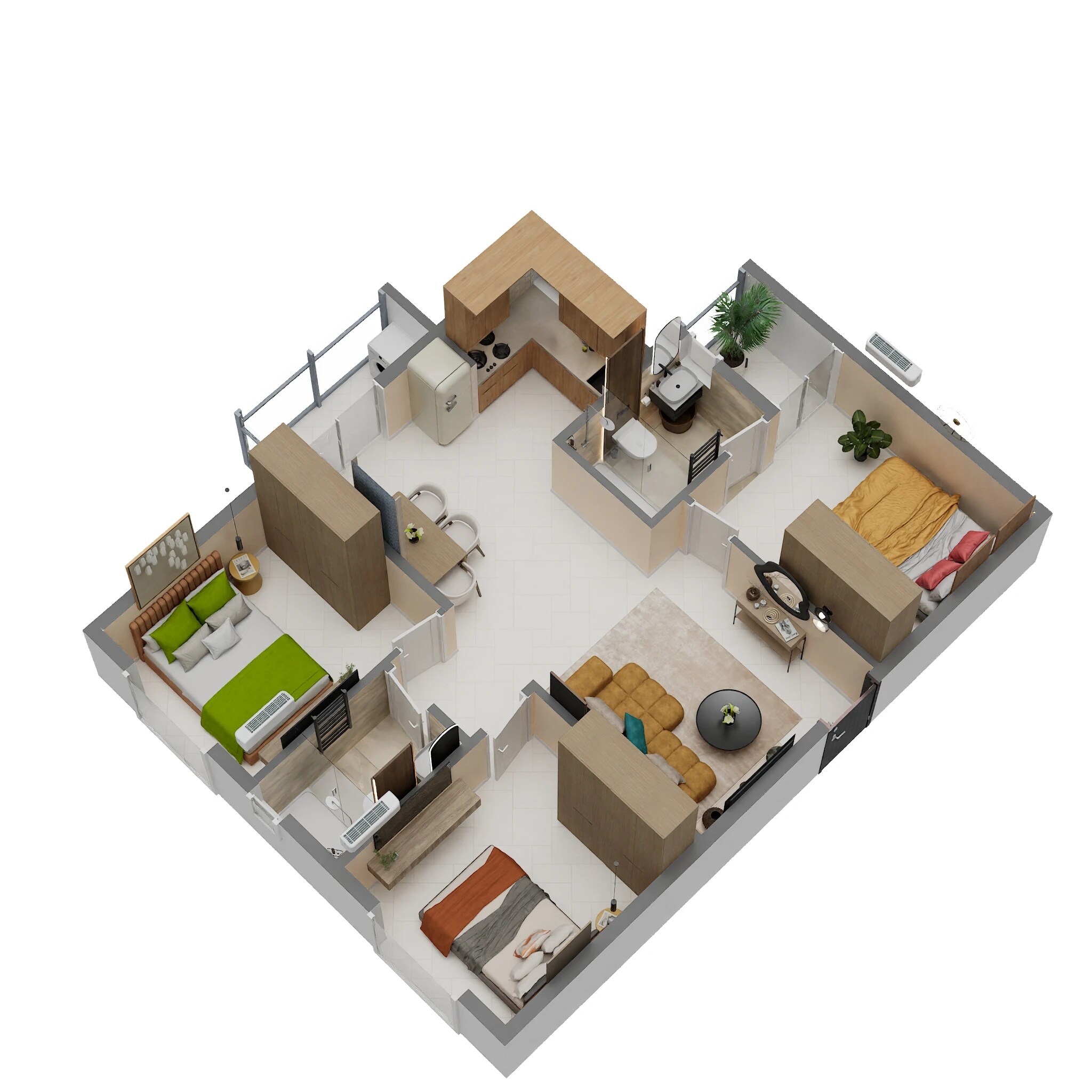 3 BHK 1059 Sq. Ft. Apartment
