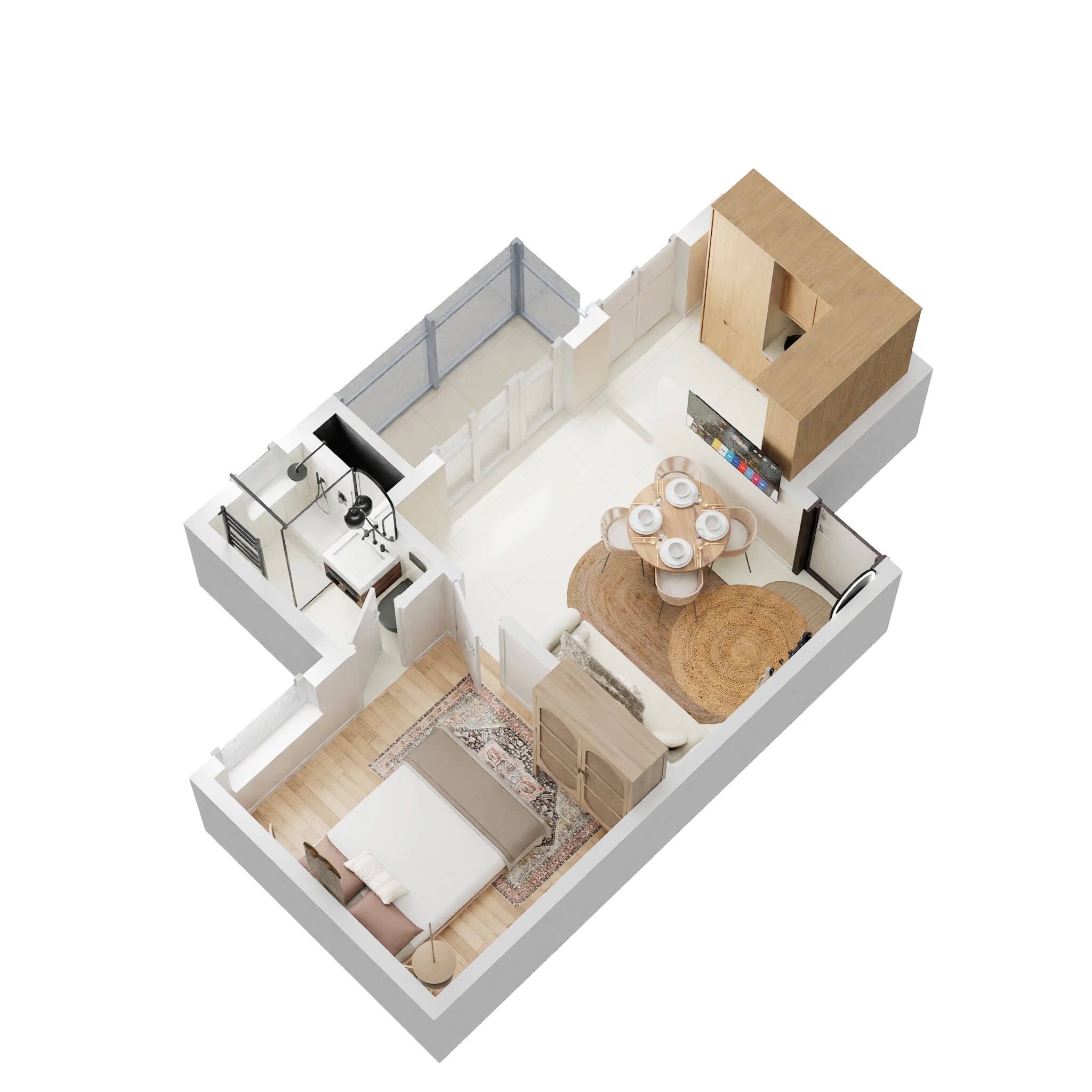 1 BHK 540 Sq. Ft. Apartment