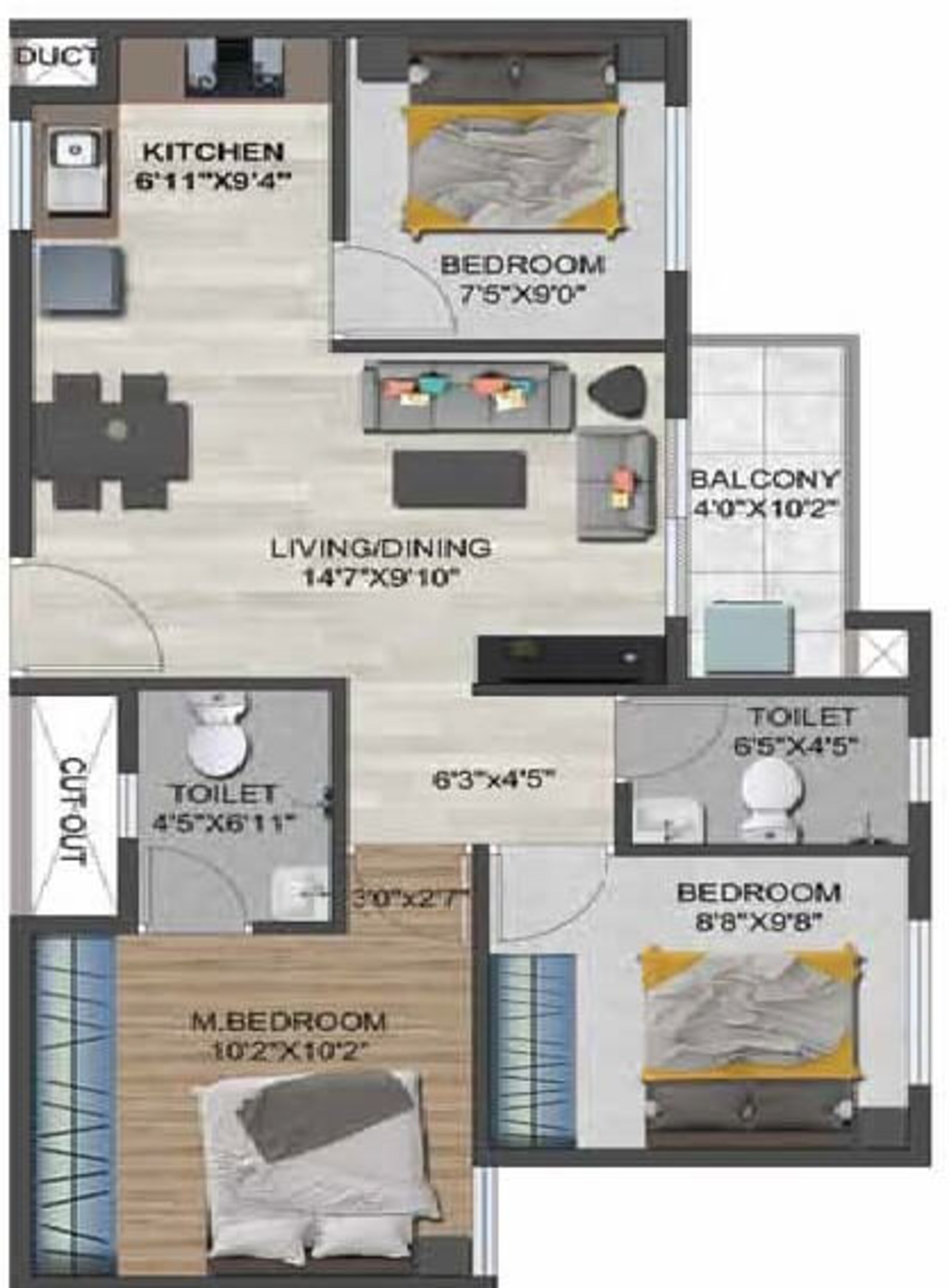 sowparnika flamenco apartment 3bhk 922sqft 1