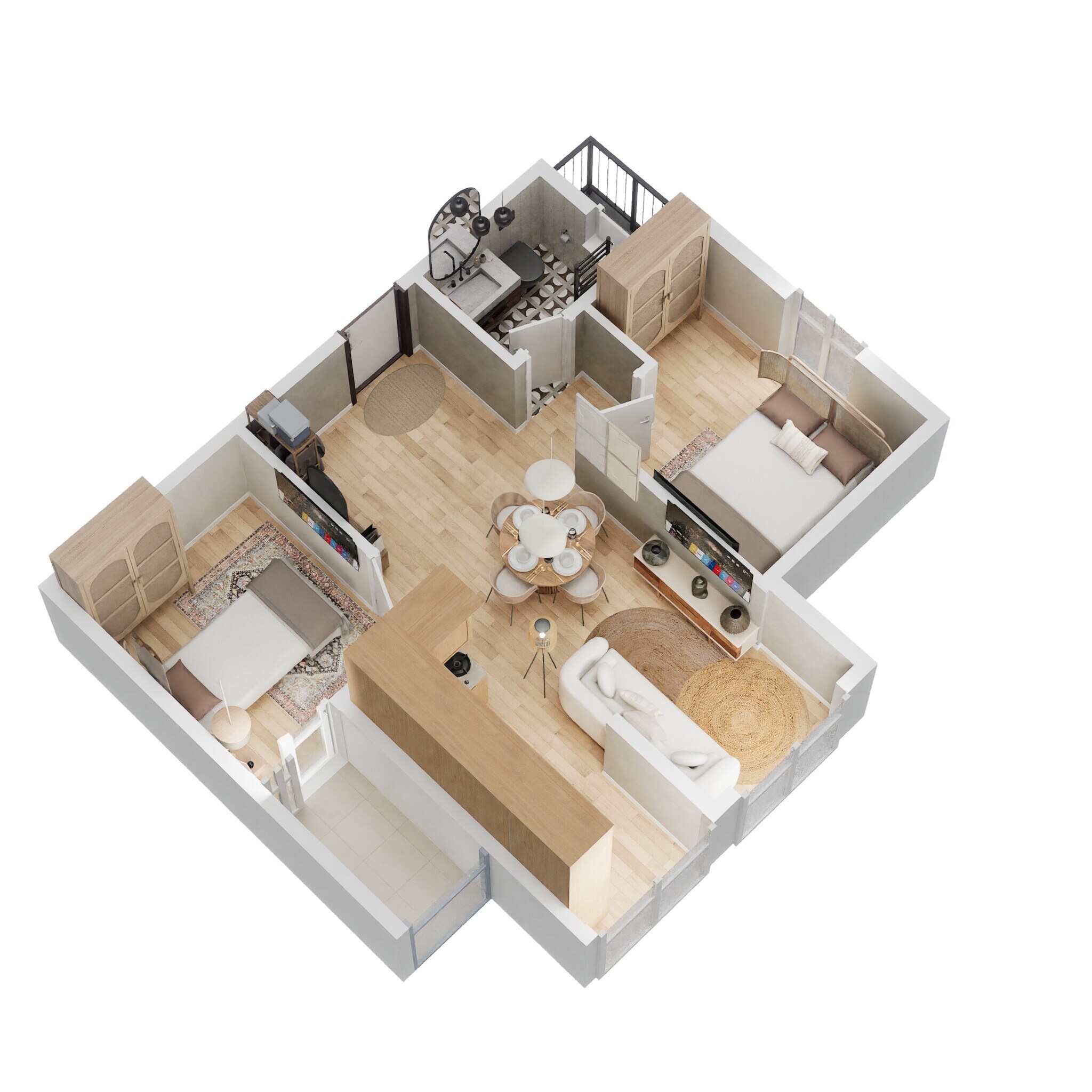 Floor plan of 2 BHK 658 Sq. Ft. Apartment in Sowparnika Indraprastha, Bangalore