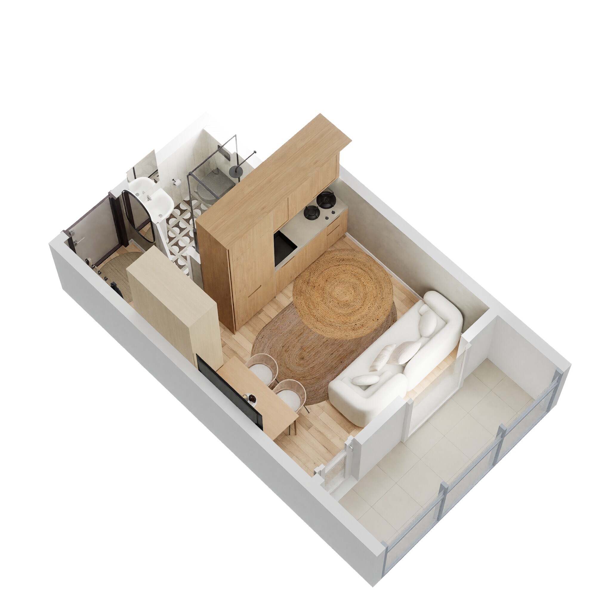 Floor plan of 328 Sq. Ft. Studio in Sowparnika Indraprastha, Bangalore