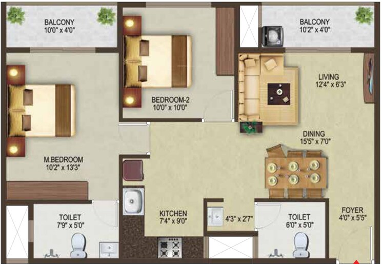 Other, sowparnika-pragati 2 Bedroom 1126 Sq.Ft. Apartment In Sarjapur Bangalore 9092439