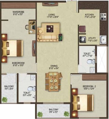  2 BHK Apartment at Sowparnika Pragati, Sarjapur – for Rent