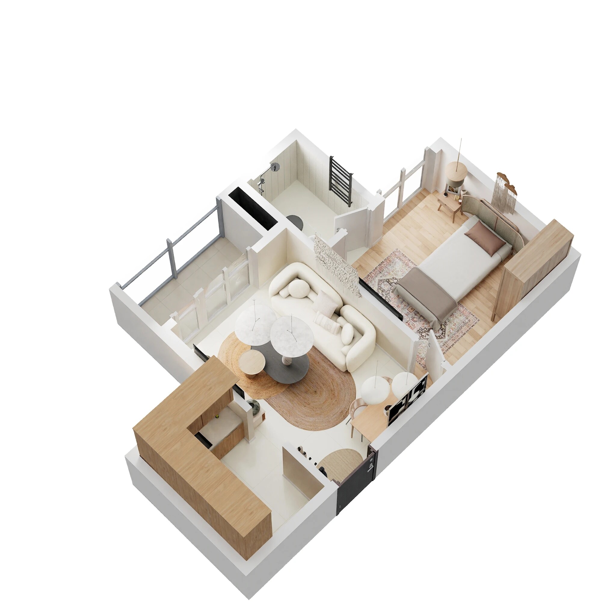 1 BHK 543 Sq. Ft. Apartment