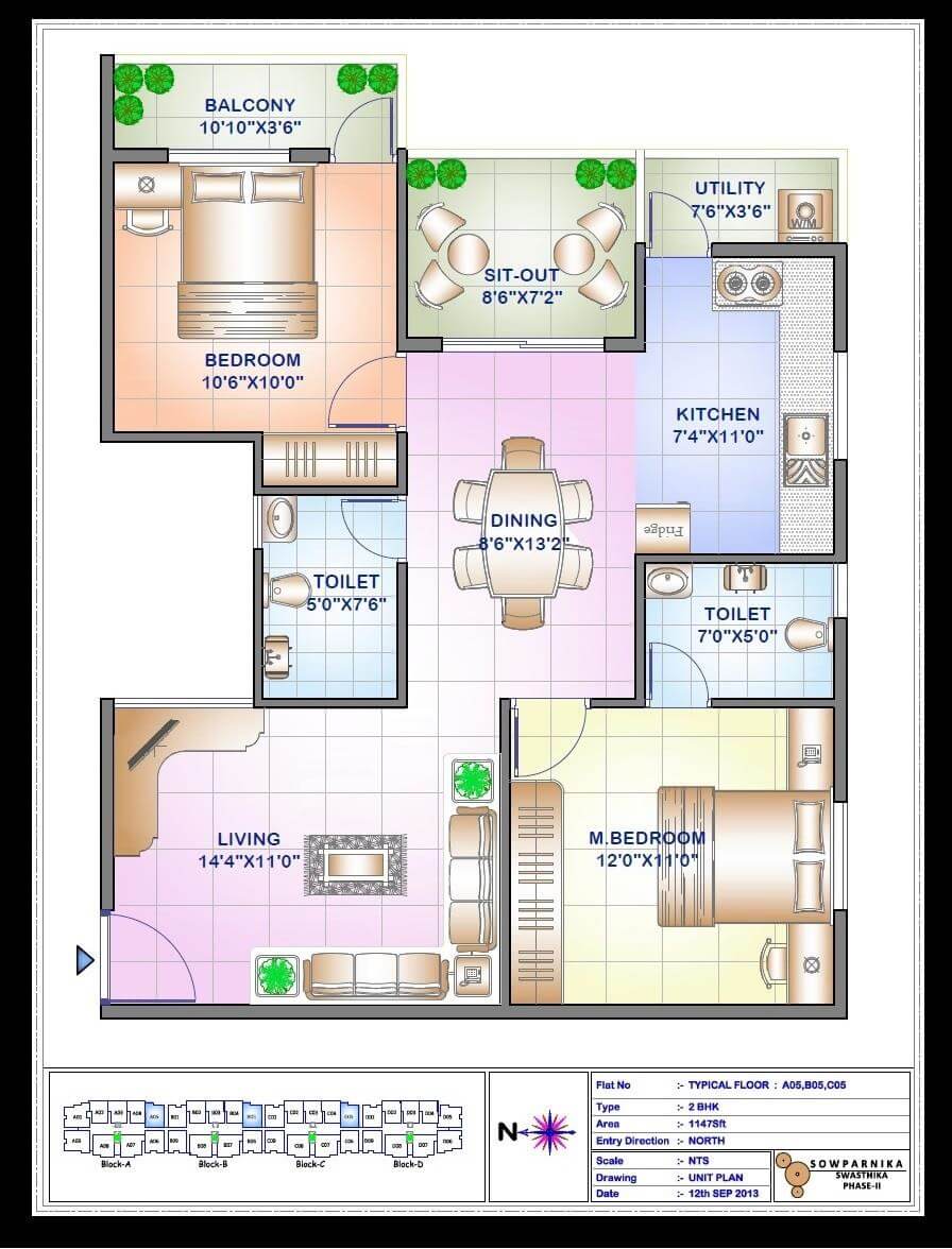 2 BHK 1147 Sq. Ft. Apartment