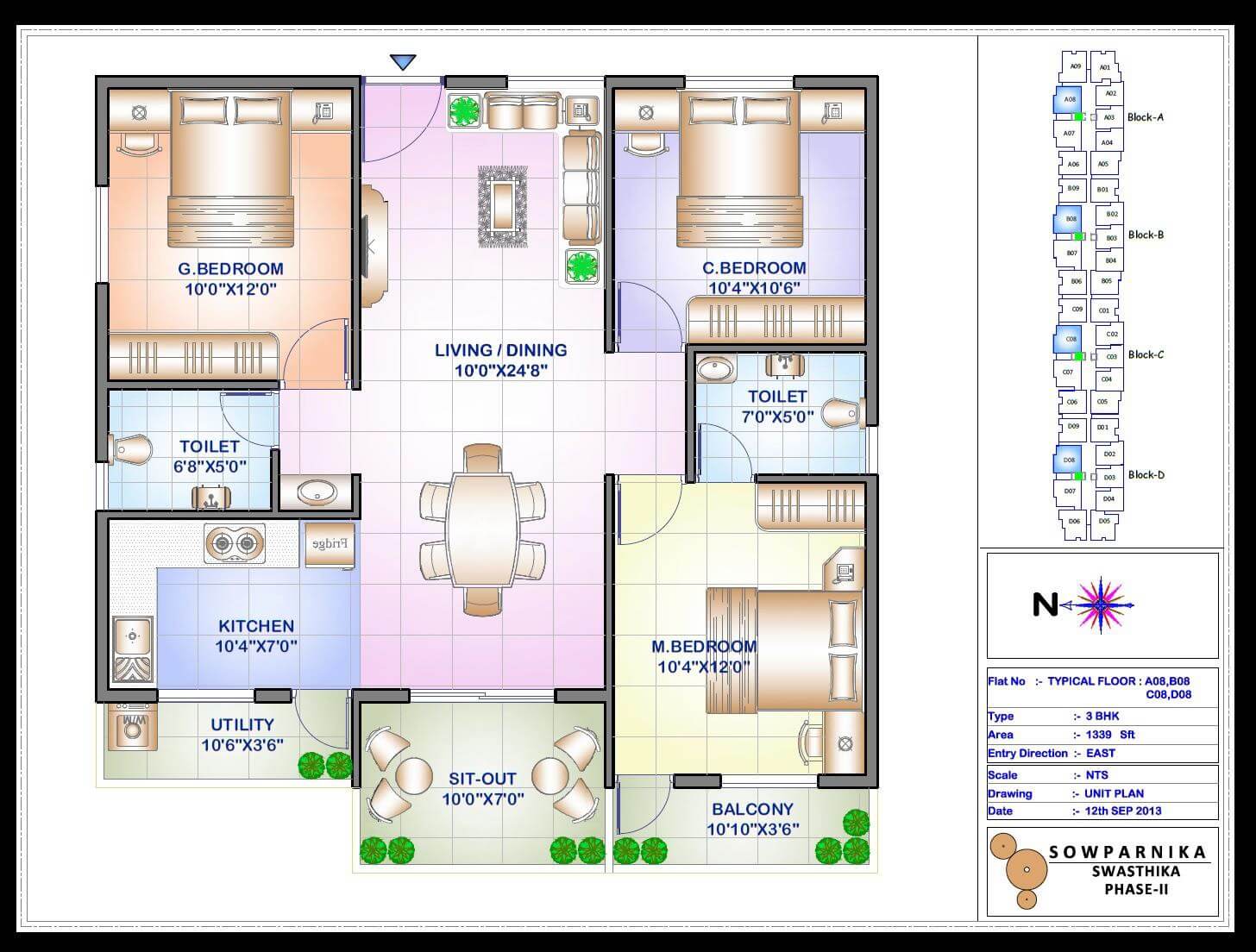 3 BHK 1339 Sq. Ft. Apartment